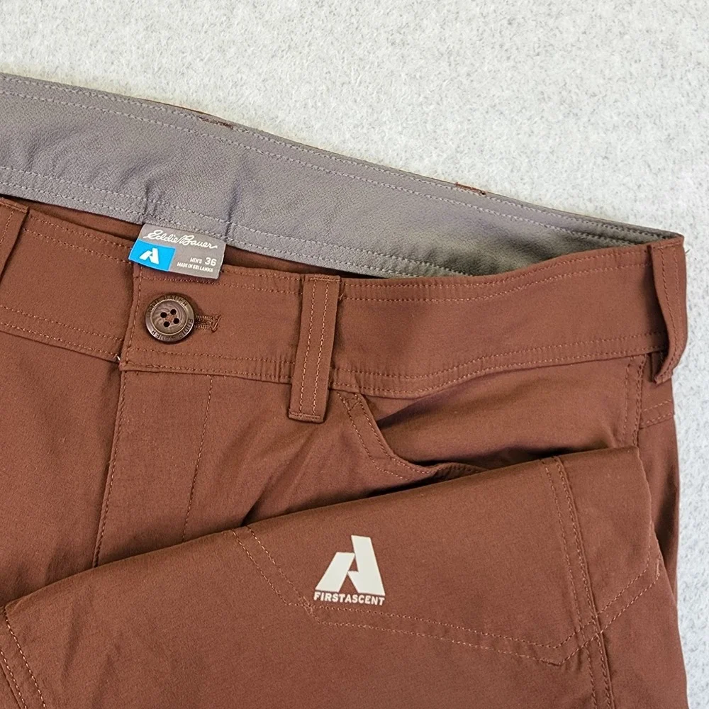 Eddie Bauer First Ascent Guide Pro Shorts Men's 36 Burnt Brown Nylon Outdoor